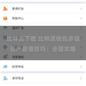 比特派下载 比特派钱包多链资产管理技巧：全面攻略