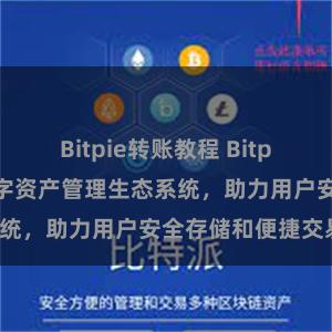 Bitpie转账教程 Bitpie钱包：打造数字资产管理生态系统，助力用户安全存储和便捷交易。