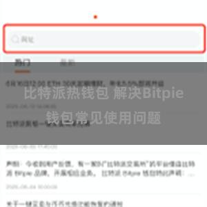 比特派热钱包 解决Bitpie钱包常见使用问题