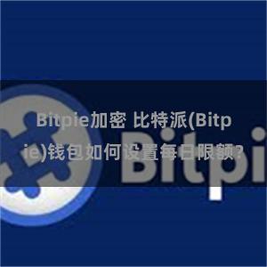 Bitpie加密 比特派(Bitpie)钱包如何设置每日限额？