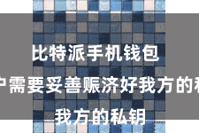 比特派手机钱包  用户需要妥善赈济好我方的私钥